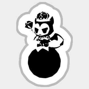 Brownie Magician minimal silhouette white Sticker